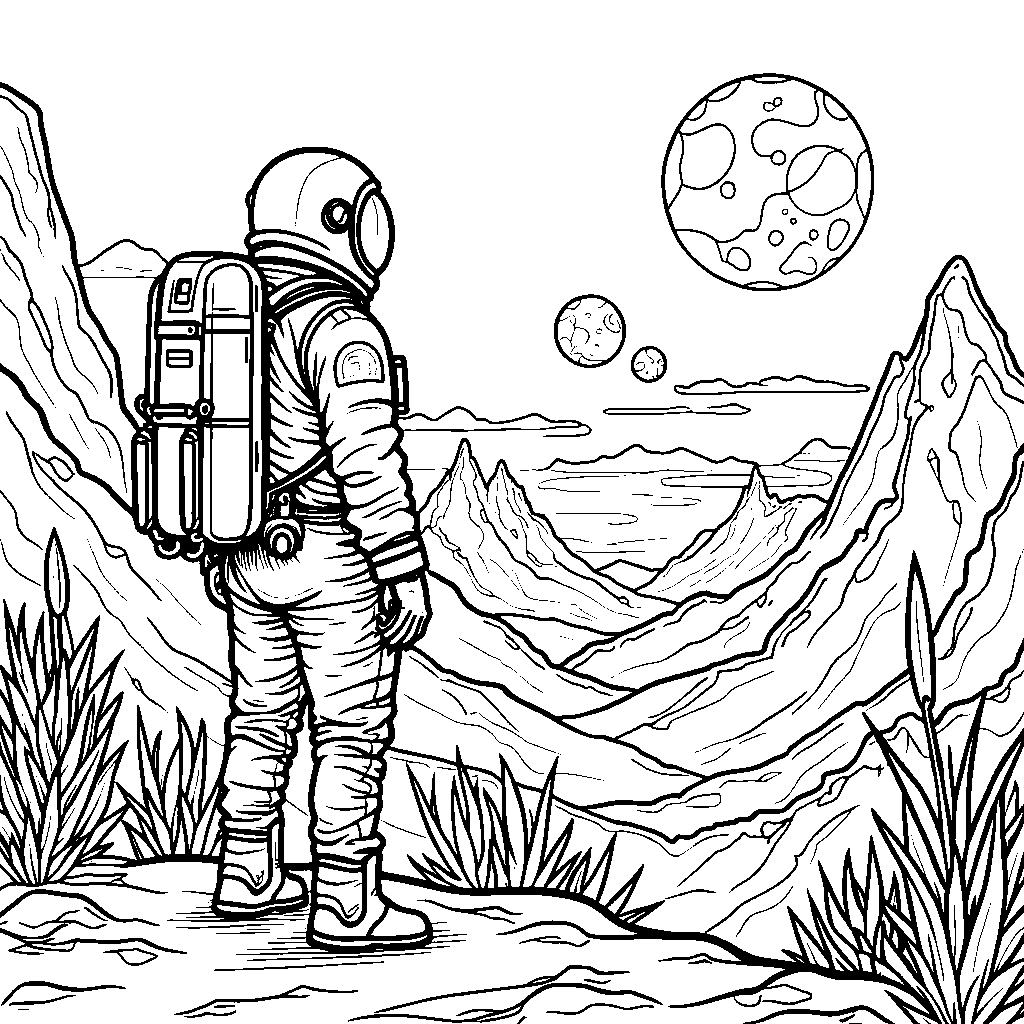 A brave astronaut exploring a new planet