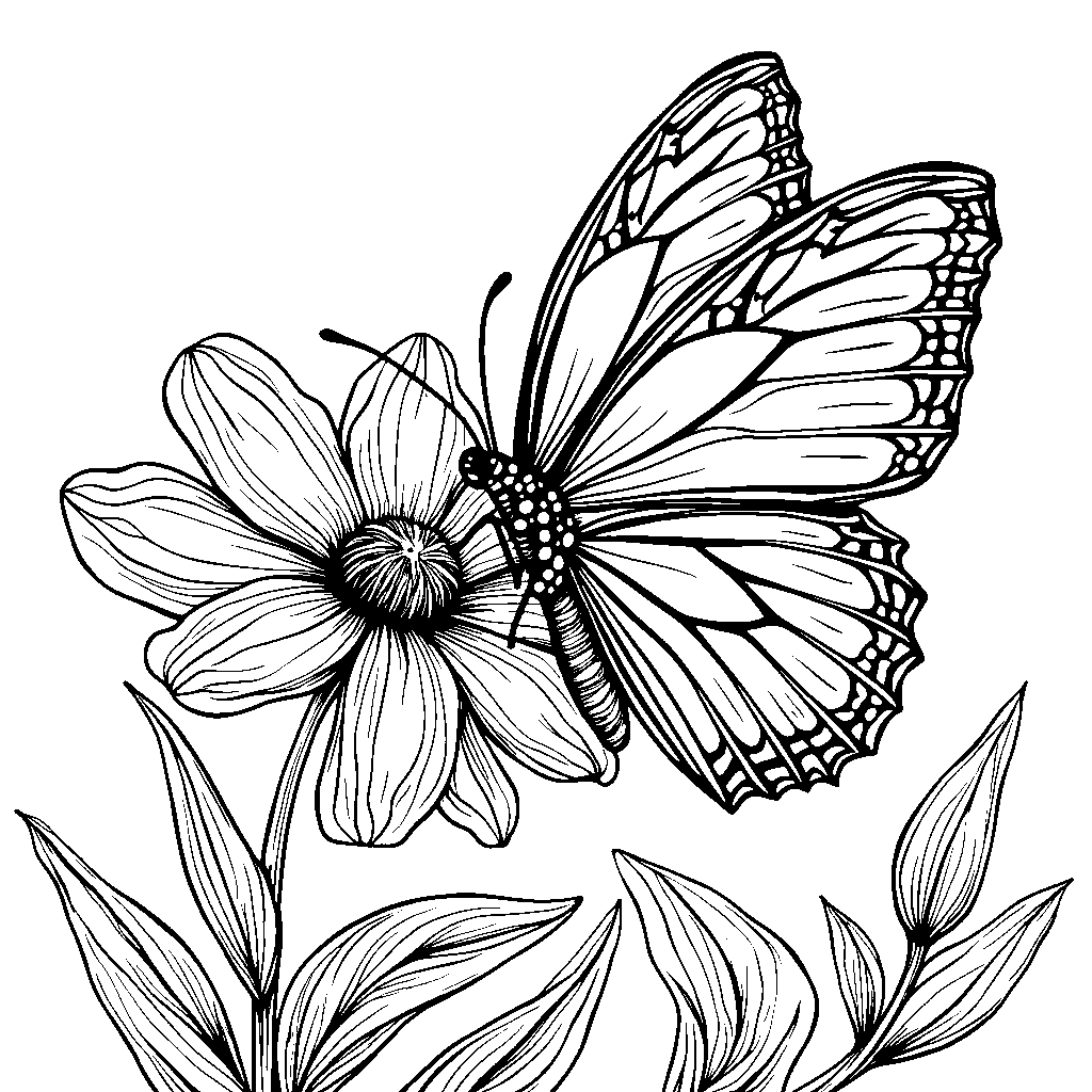 A giant butterfly perched on a flower