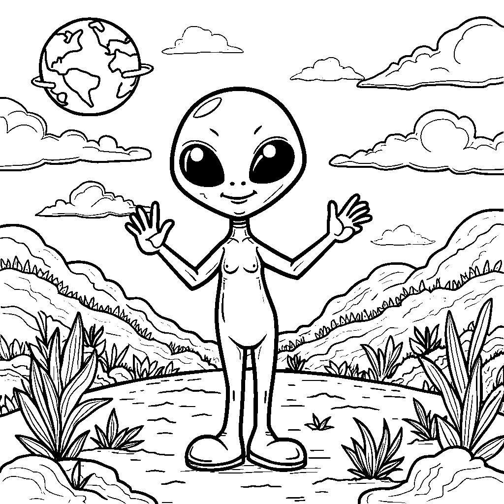 A friendly alien visiting Earth for the first time