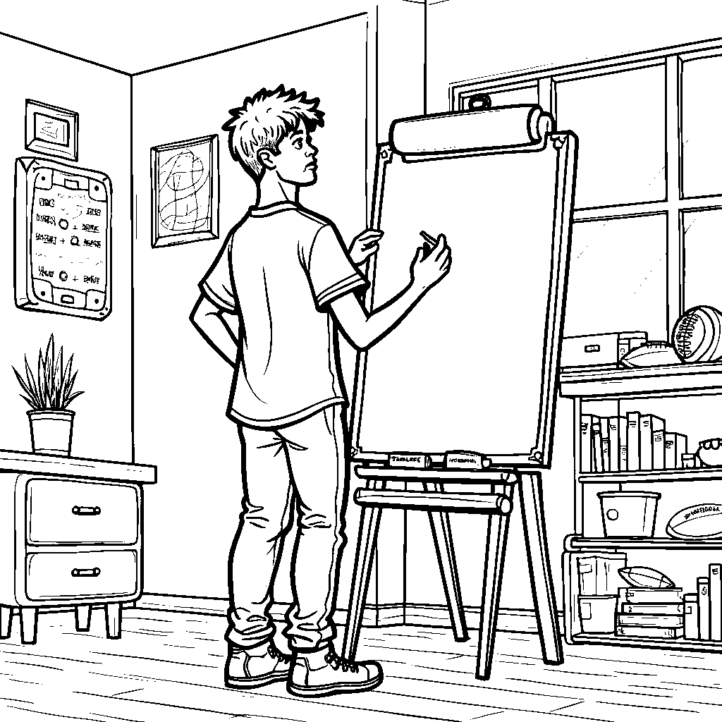 Patrick Mahomes drawing his favorite plays on a whiteboard