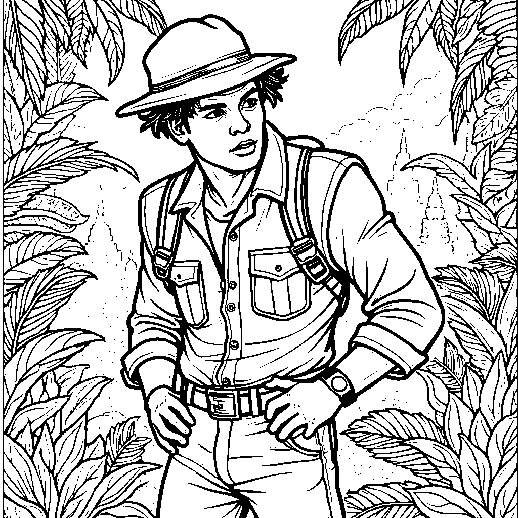 A jungle setting where Patrick Mahomes is a jungle explorer