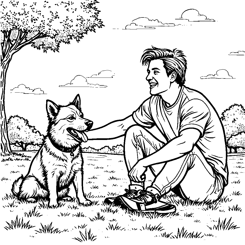 Patrick Mahomes with his dog, enjoying a day outdoors