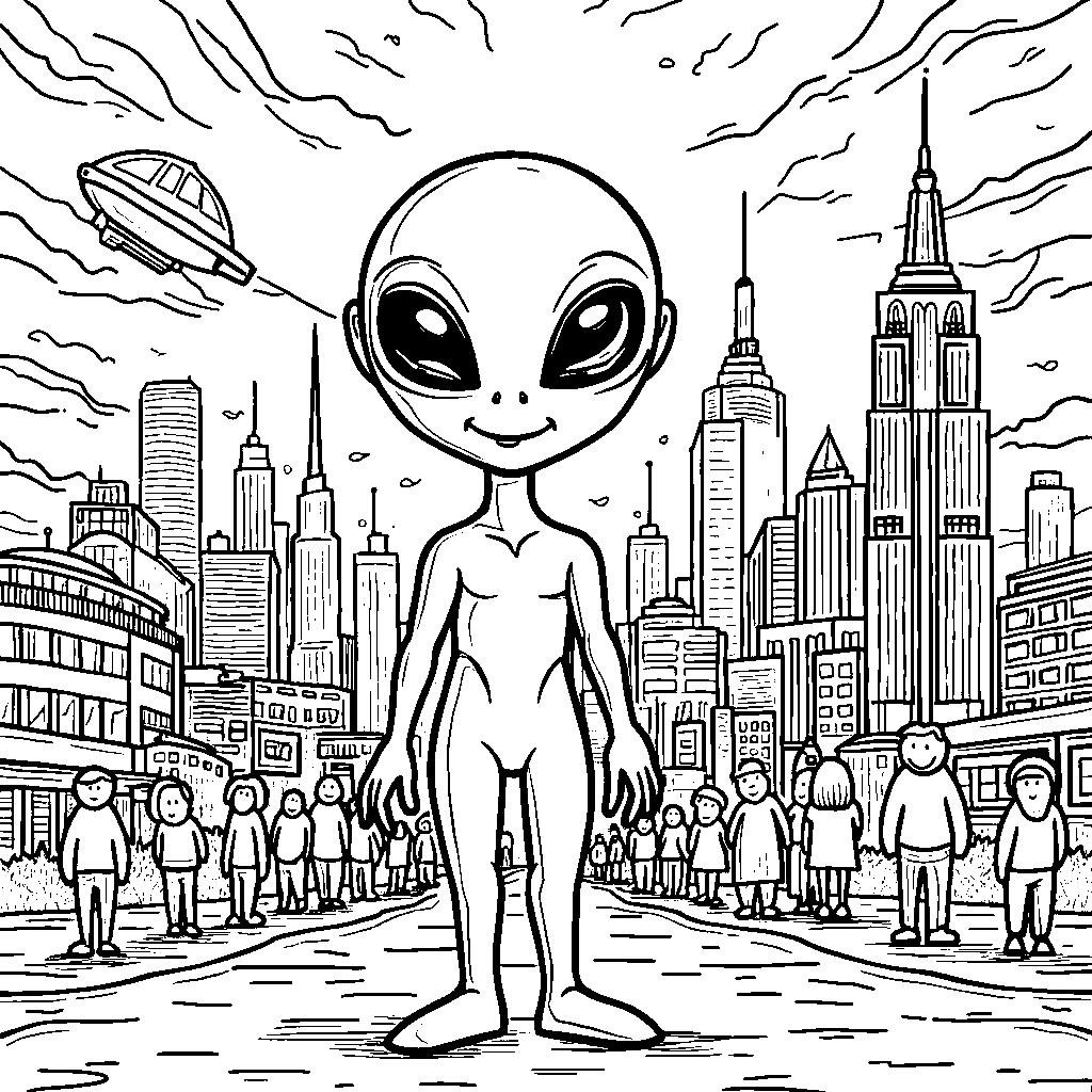 A friendly alien visiting Earth