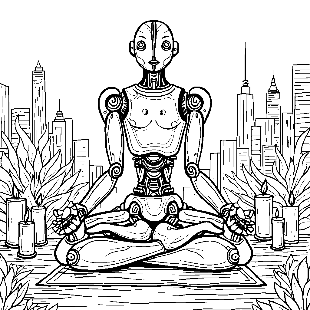 A robot doing yoga poses