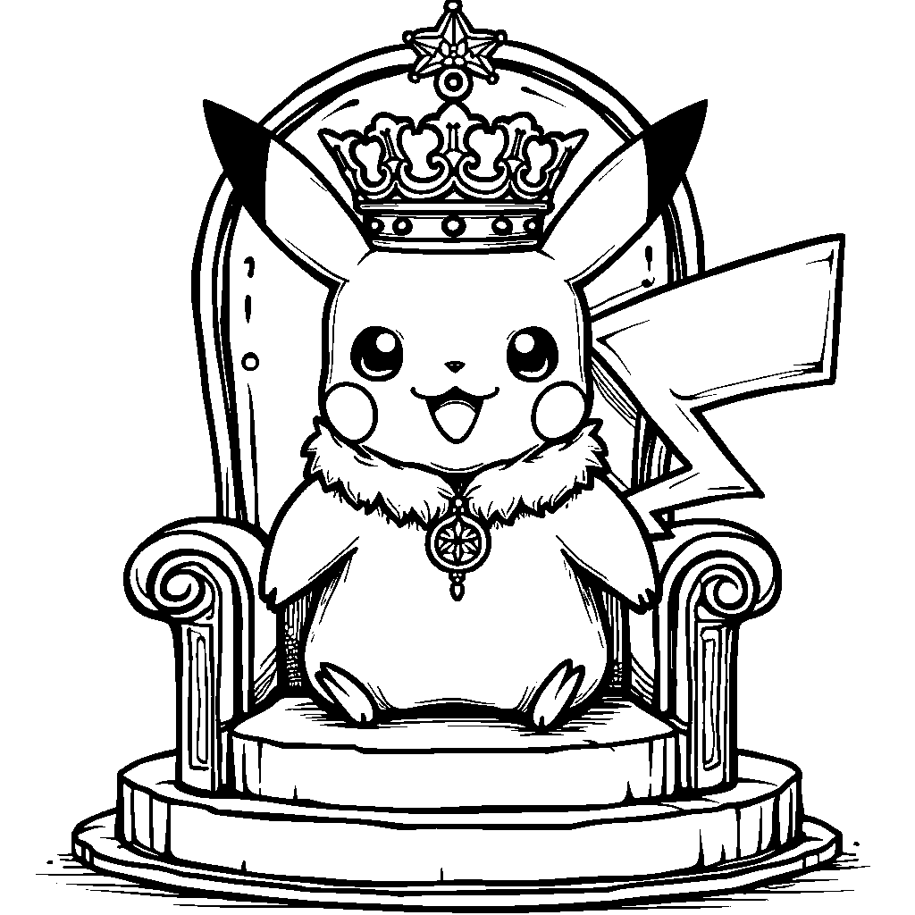 Pikachu wearing a crown