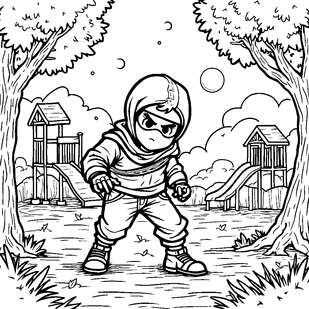 Night Ninja sneaking around a playground