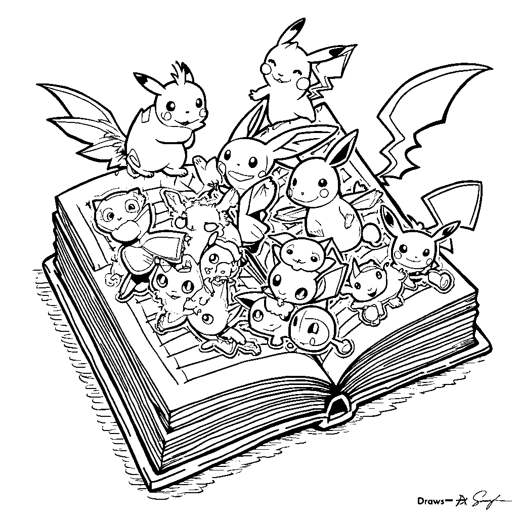 A Pokédex filled with Pokémon stickers