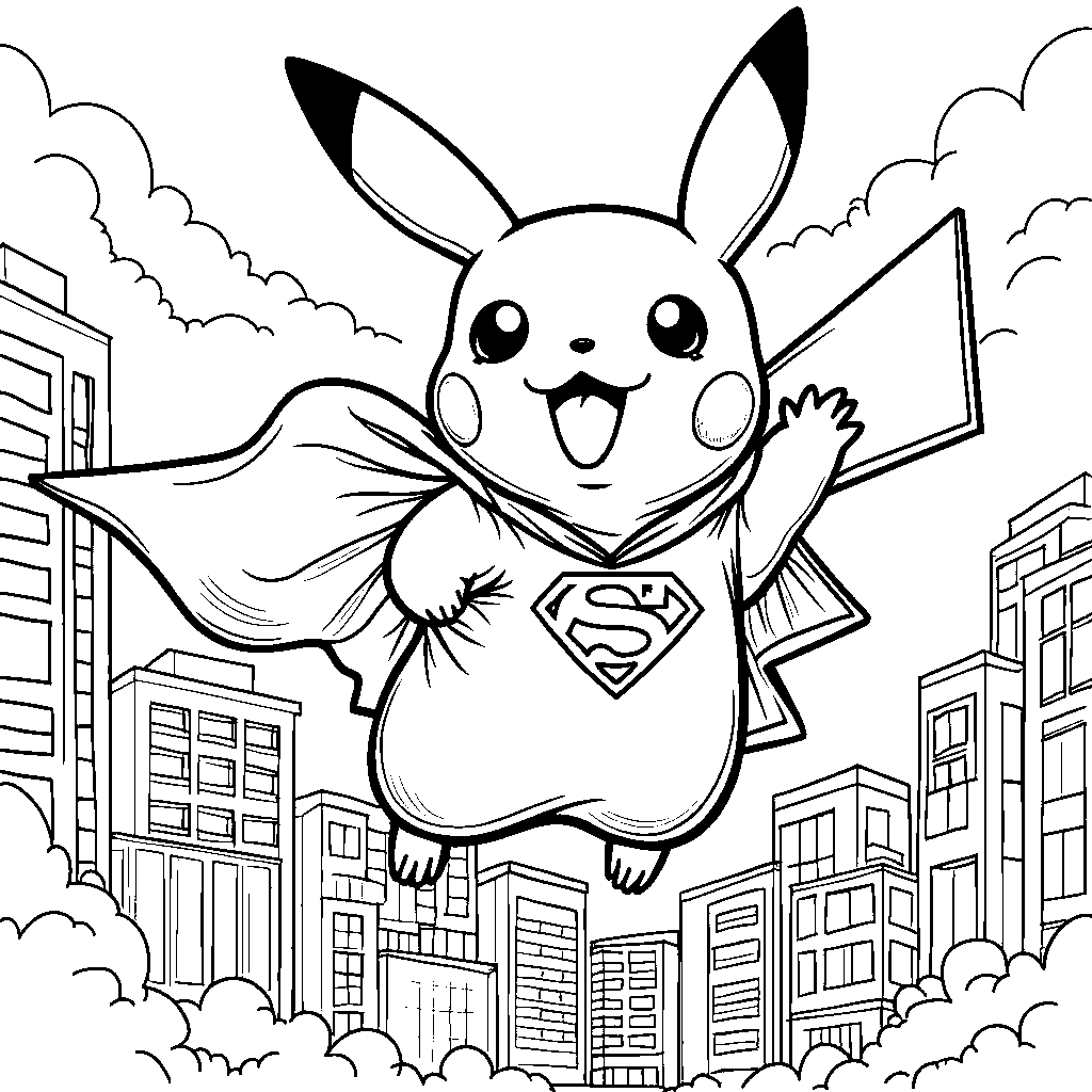 Pikachu wearing a superhero cape