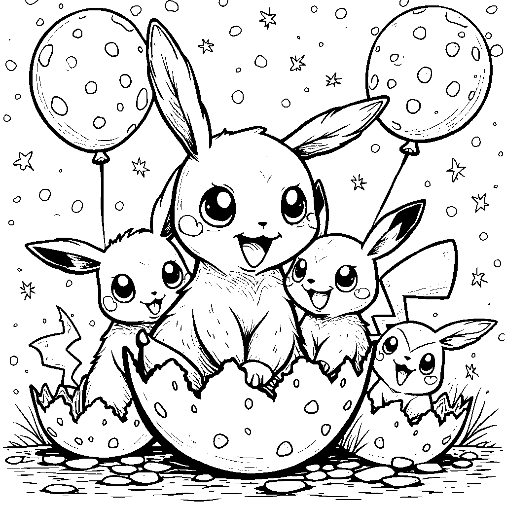 Pokémon eggs hatching into cute babies