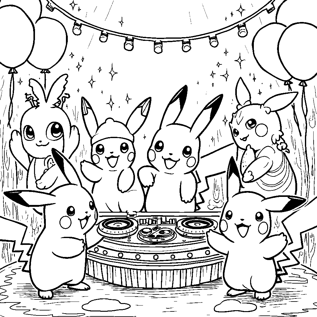 Pokémon having a dance party