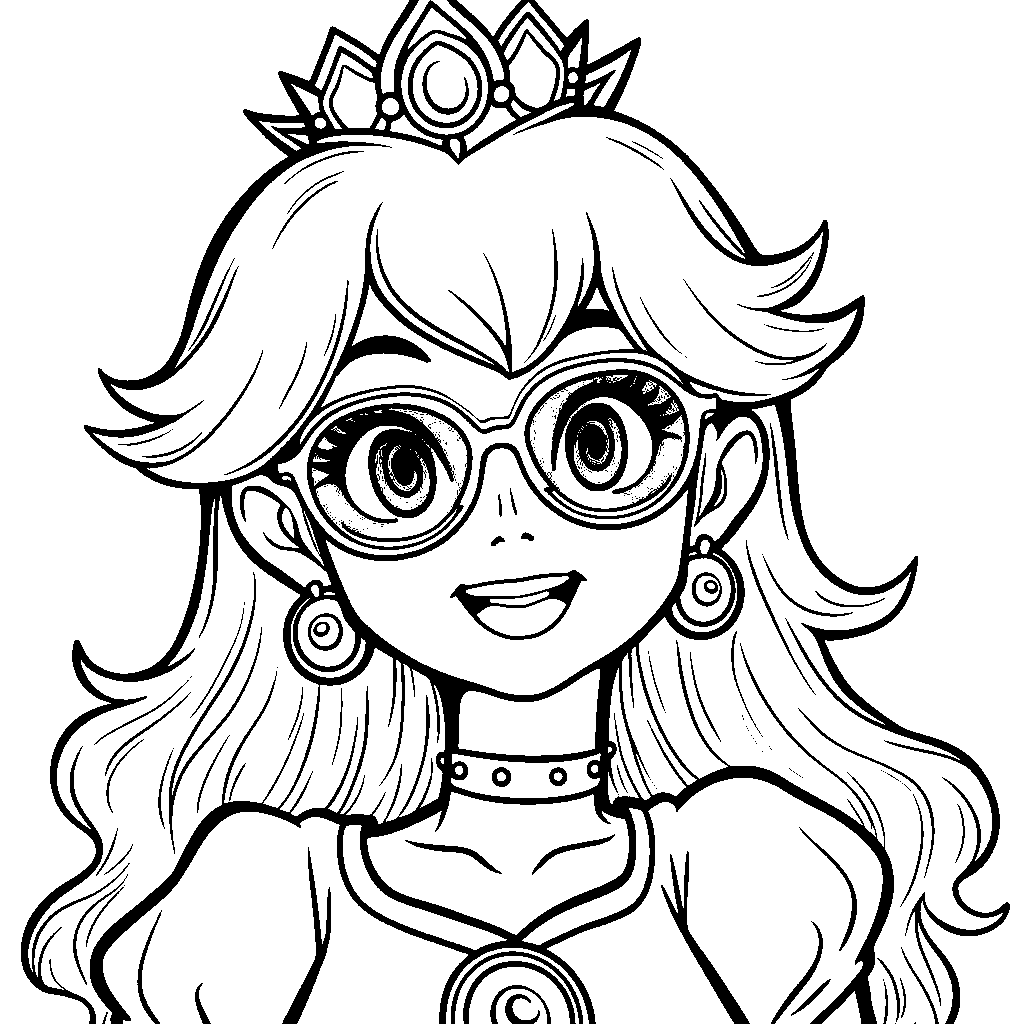 Princess Peach wearing a pair of sunglasses and a smile