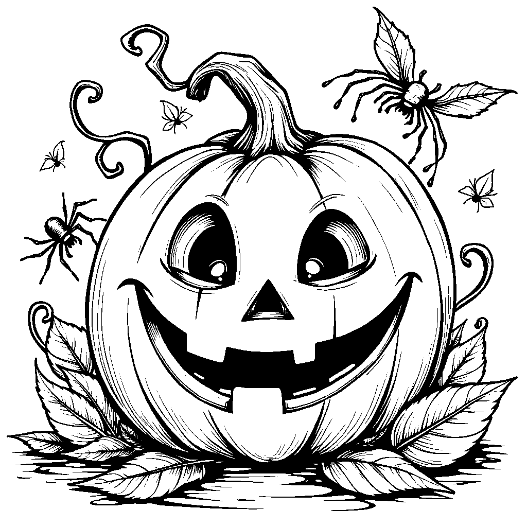 A jack-o'-lantern with a goofy face