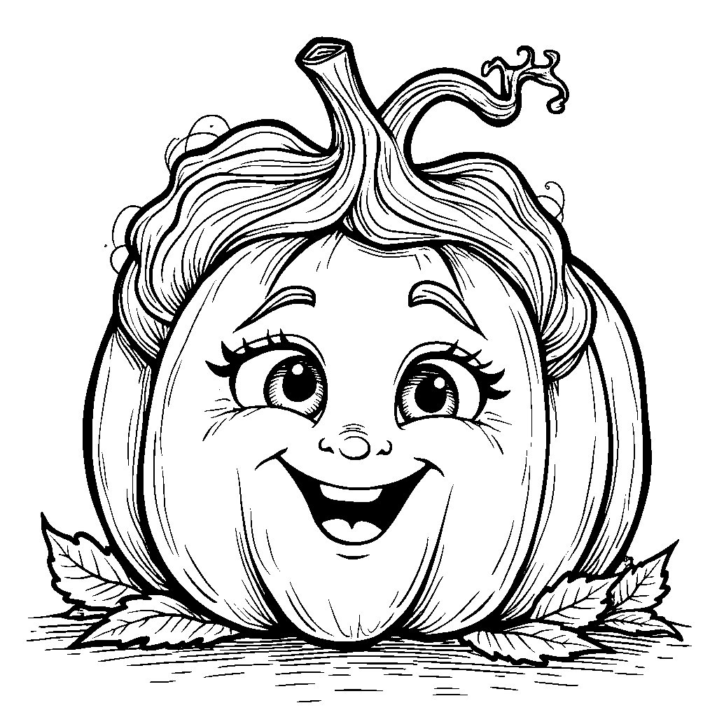 a pumpkin with a face that looks like a grandma