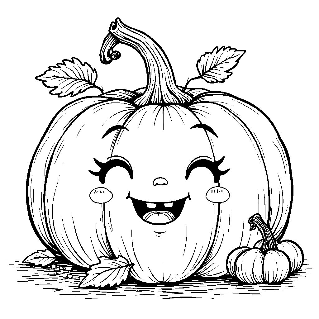 A pumpkin with a face that looks like a mom