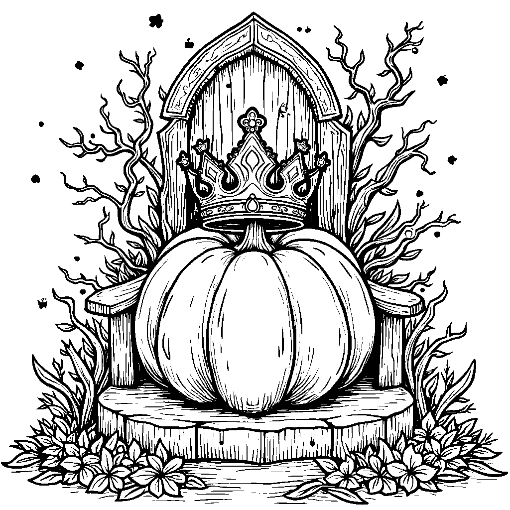 A pumpkin wearing a crown like a king