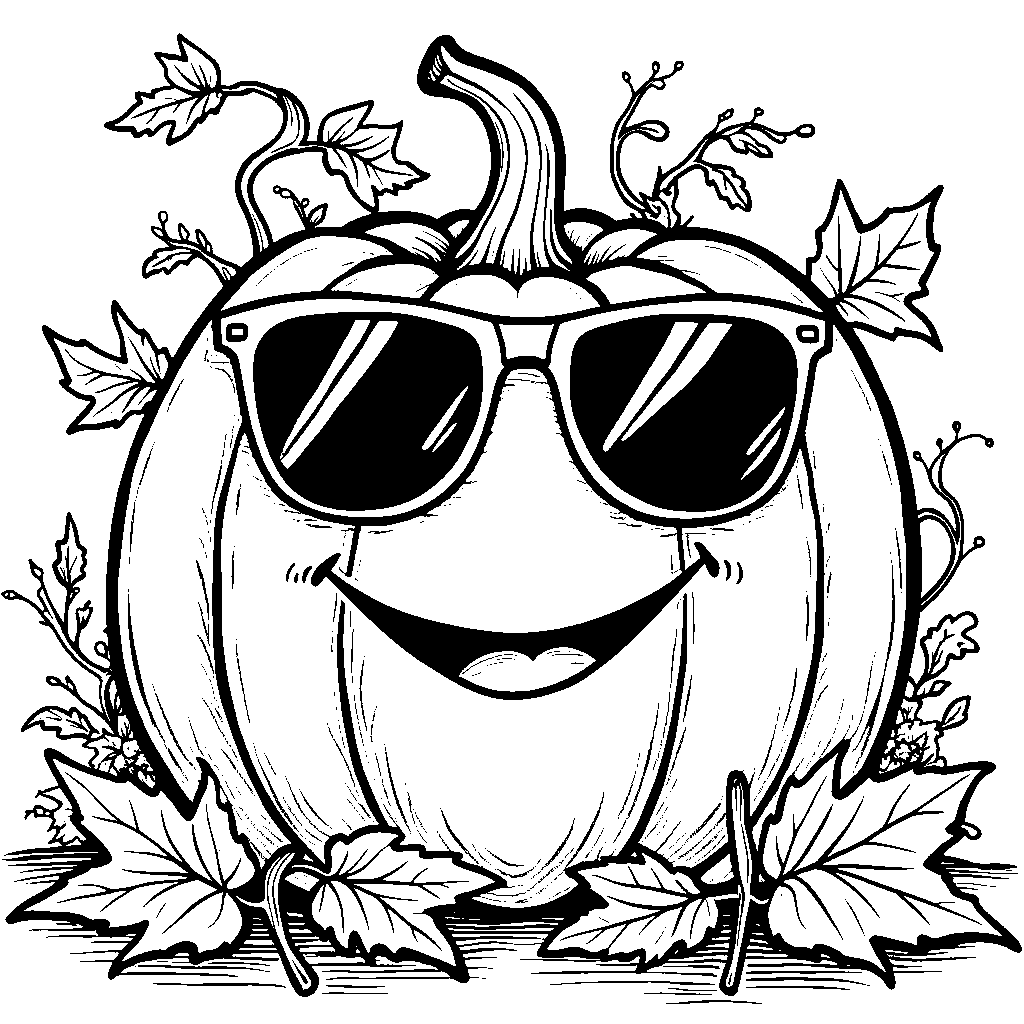 A pumpkin wearing sunglasses and a smile