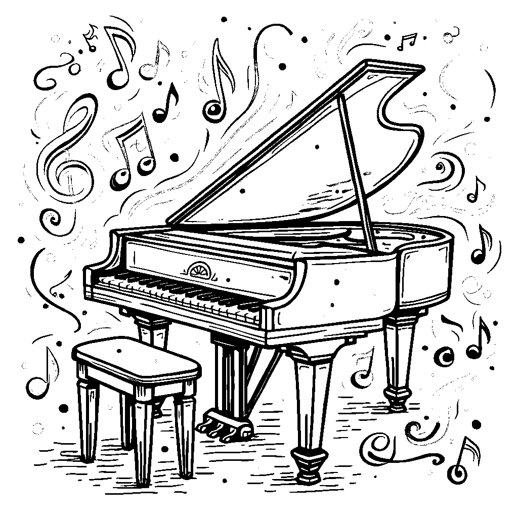 A Rainbow-Colored Piano Playing a Colorful Tune