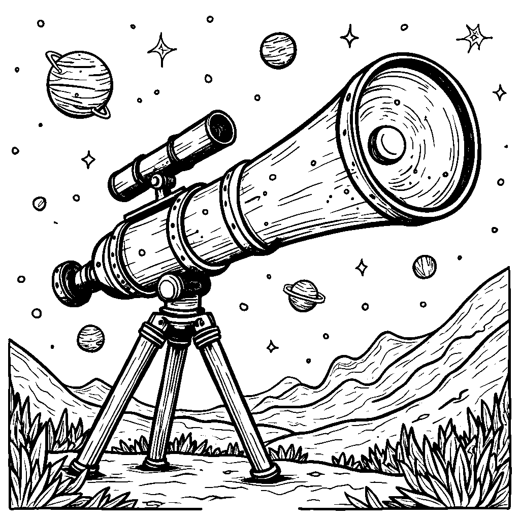 A Rainbow-Colored Telescope Viewing a Colorful Galaxy