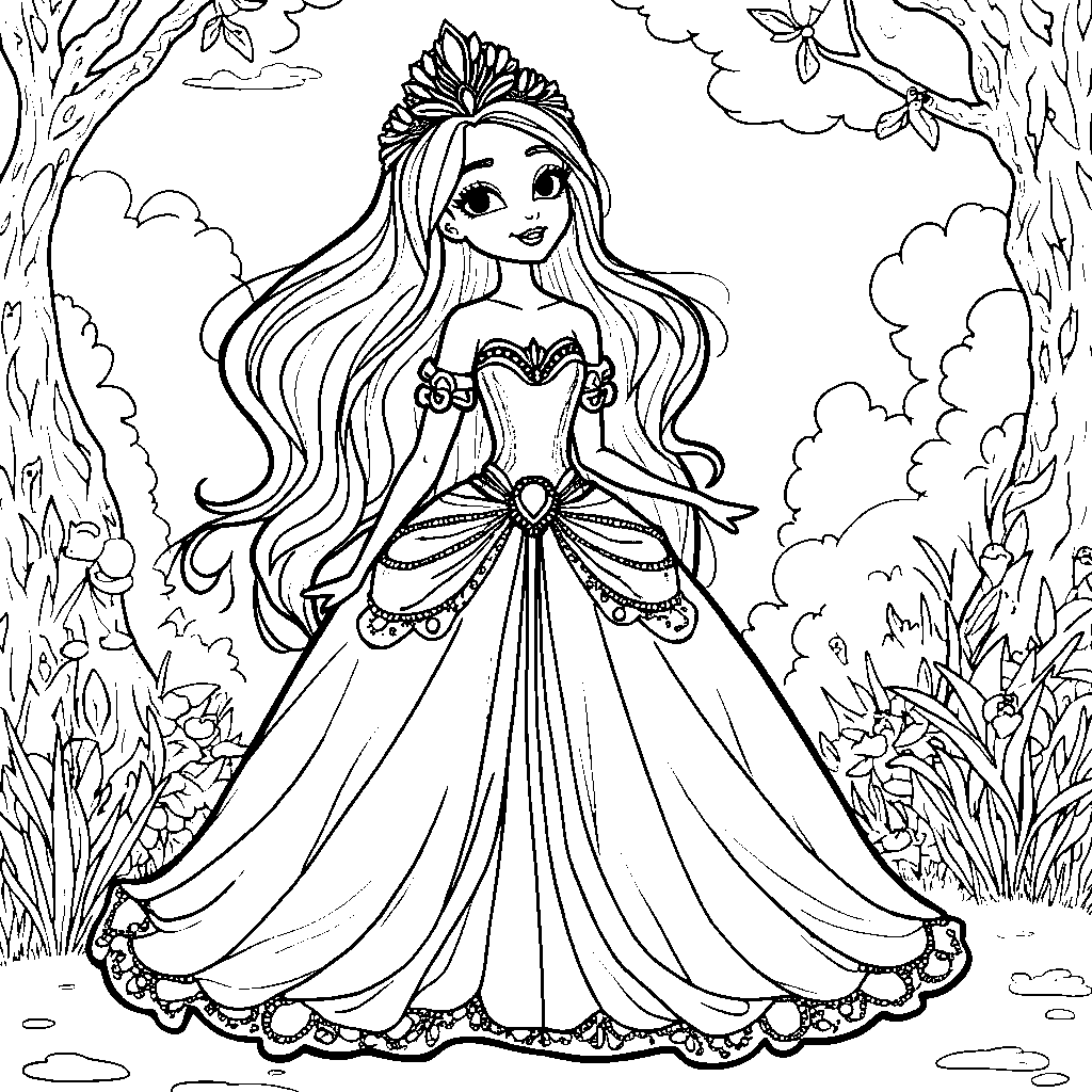 A Rainbow High character dressed as a princess with a sparkling tiara