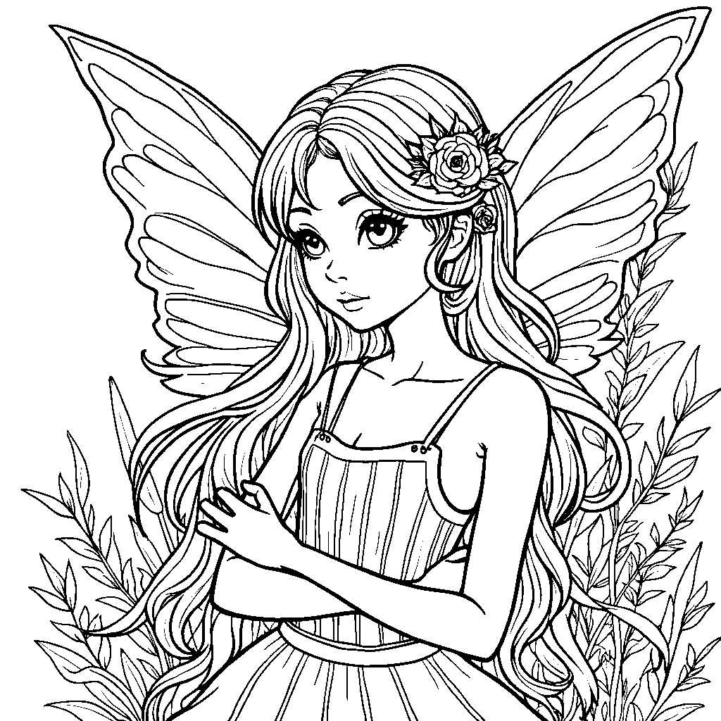 A rose in a fairy's hair