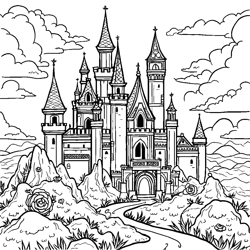 A rose in a magical castle