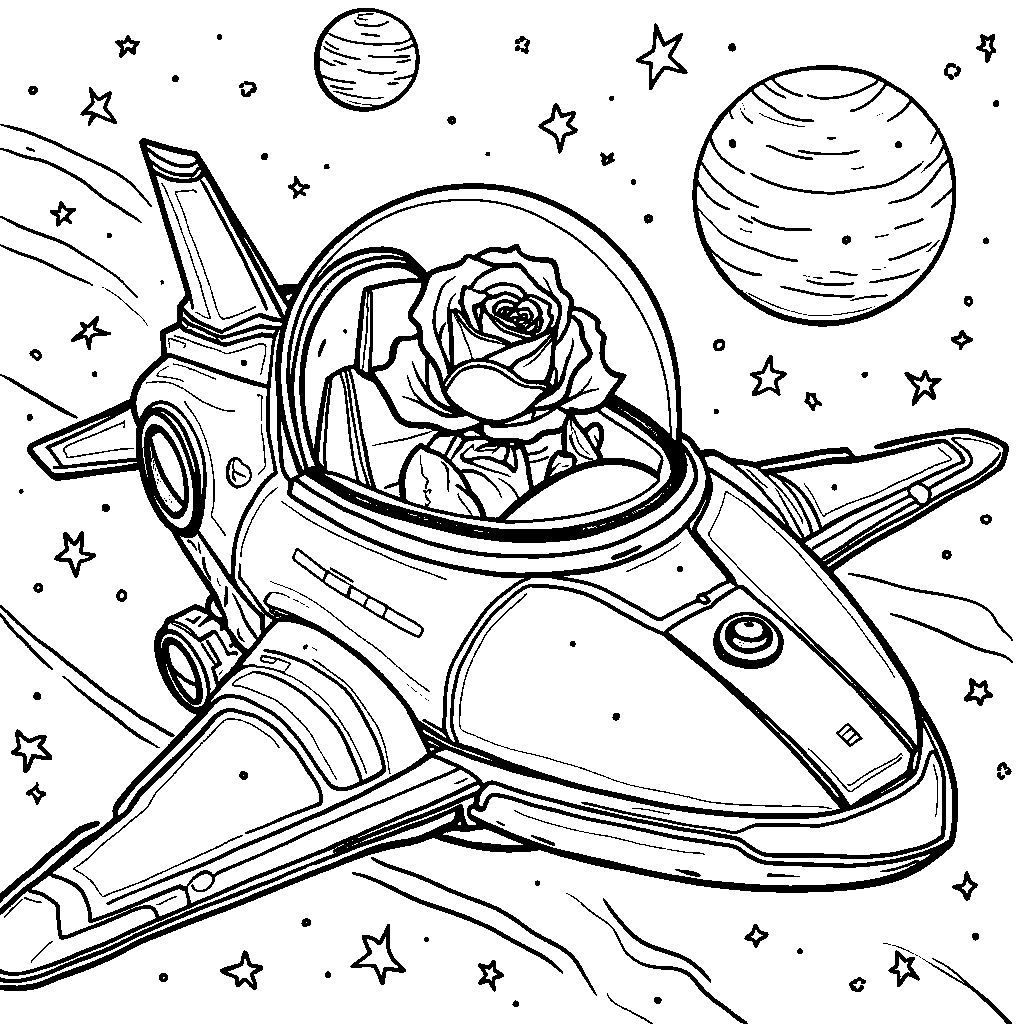 A rose in a spaceship