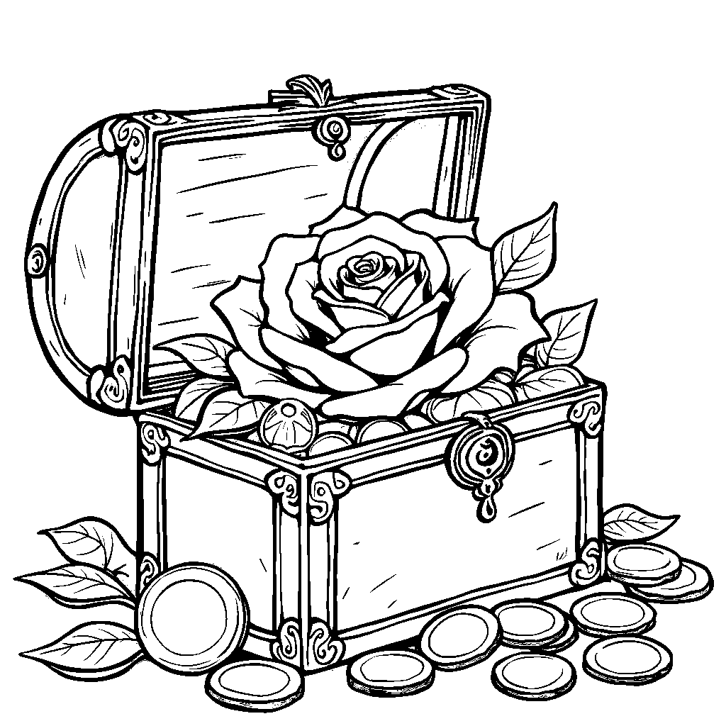 A rose in a treasure chest