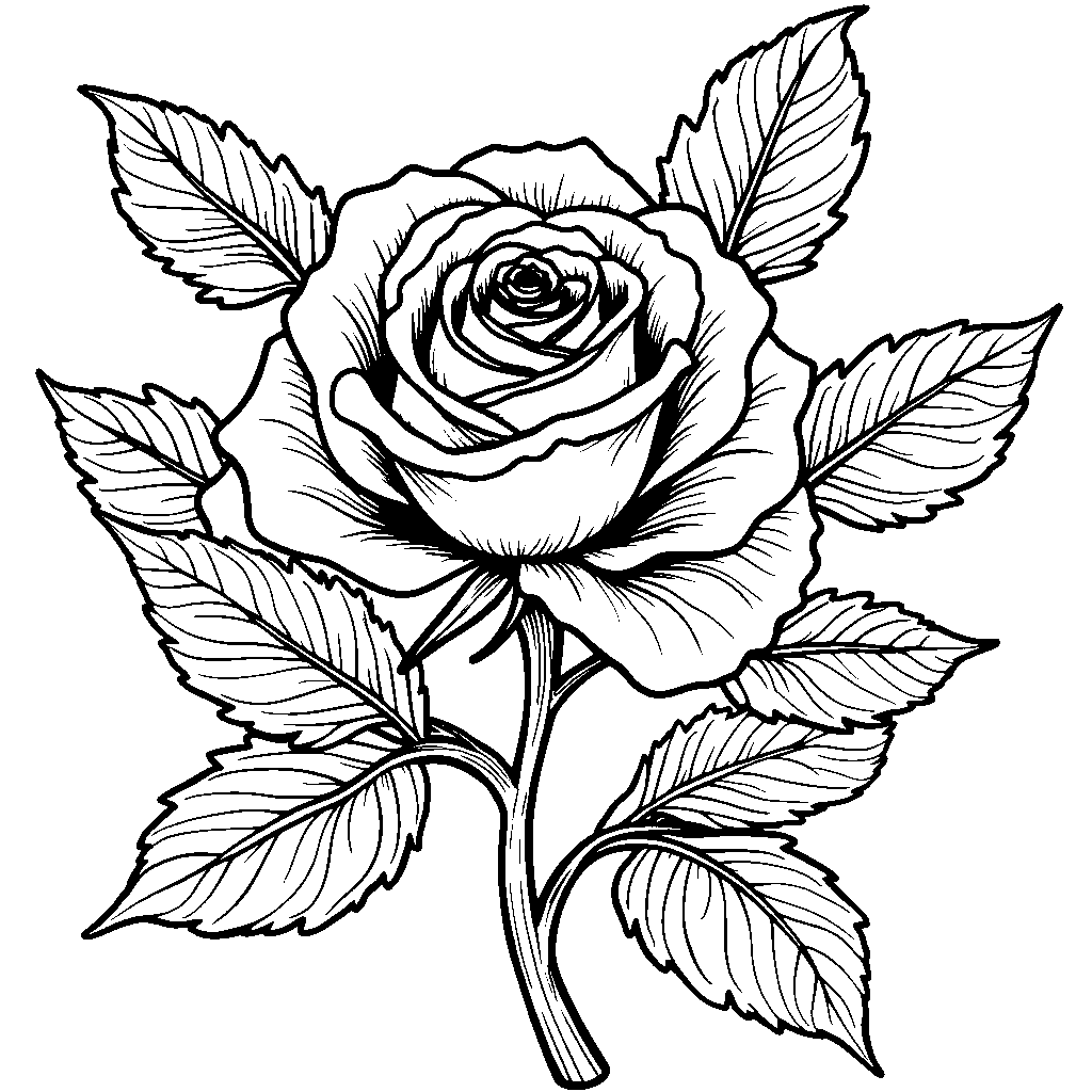 A rose wearing a crown made of leaves