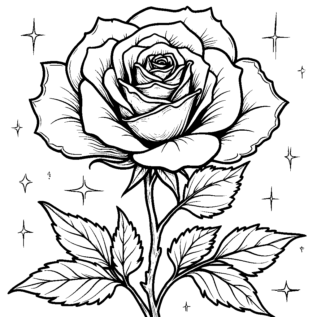 A rose with a crown made of stars