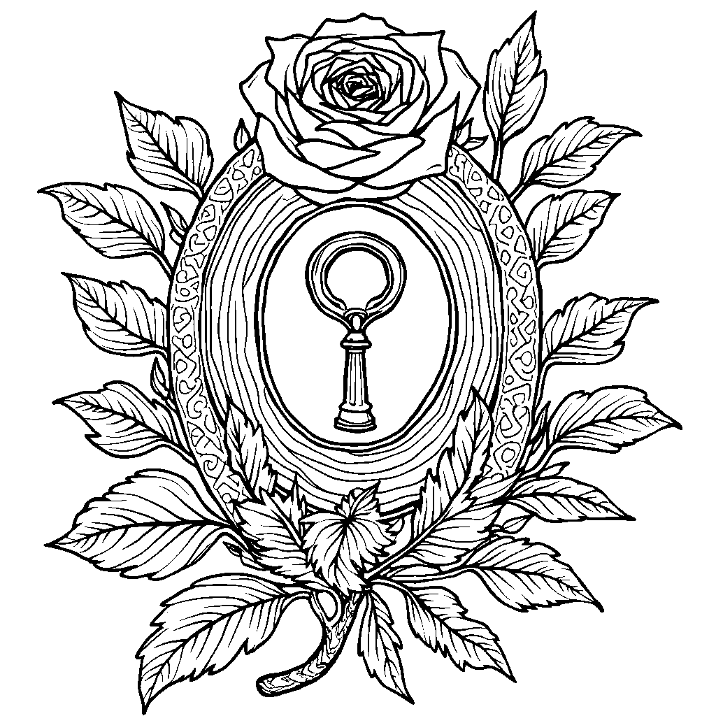 A rose with a hidden door leading to a secret world