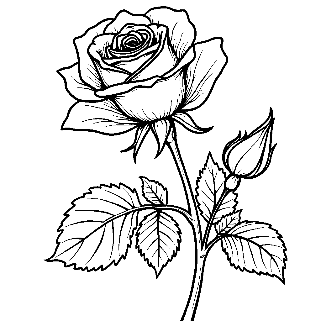 A rose with a smiling stem