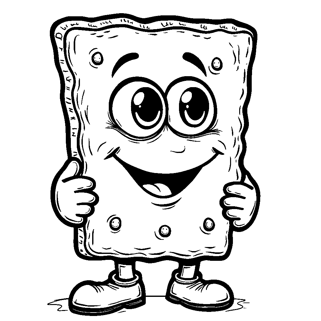 A graham cracker with a built-in smile and googly eyes