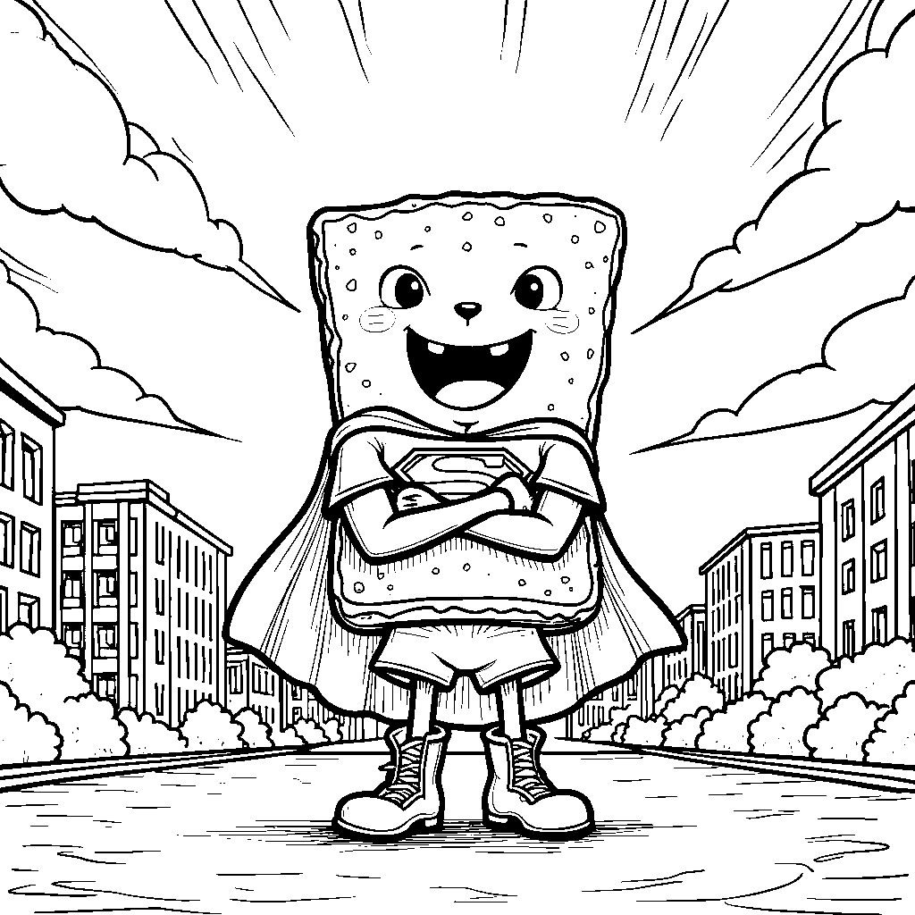 A graham cracker with a superhero emblem on its chest