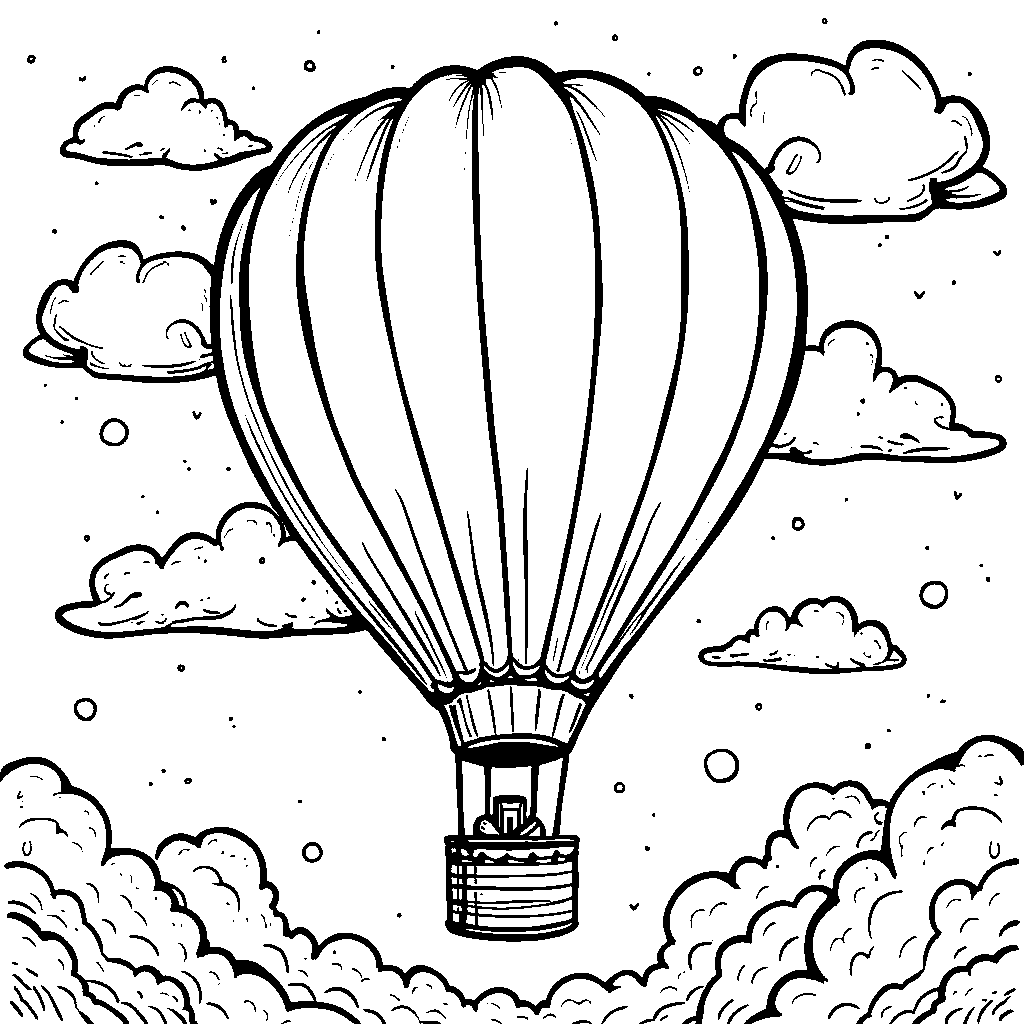 A marshmallow-shaped hot air balloon flying high