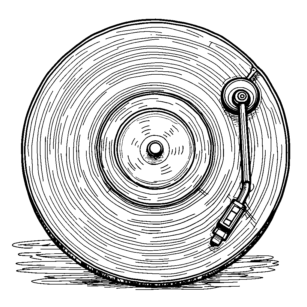 A cartoonish illustration of a vinyl record with Sing 2 characters