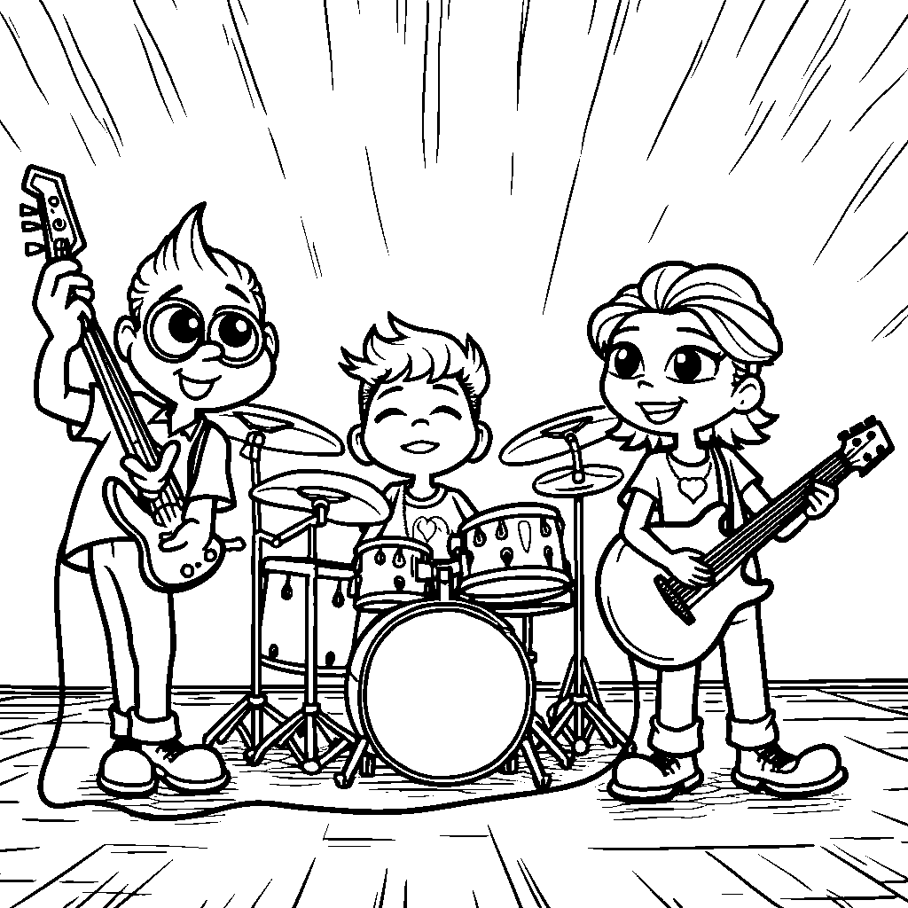 A group of animals from Sing 2 forming a rock band together