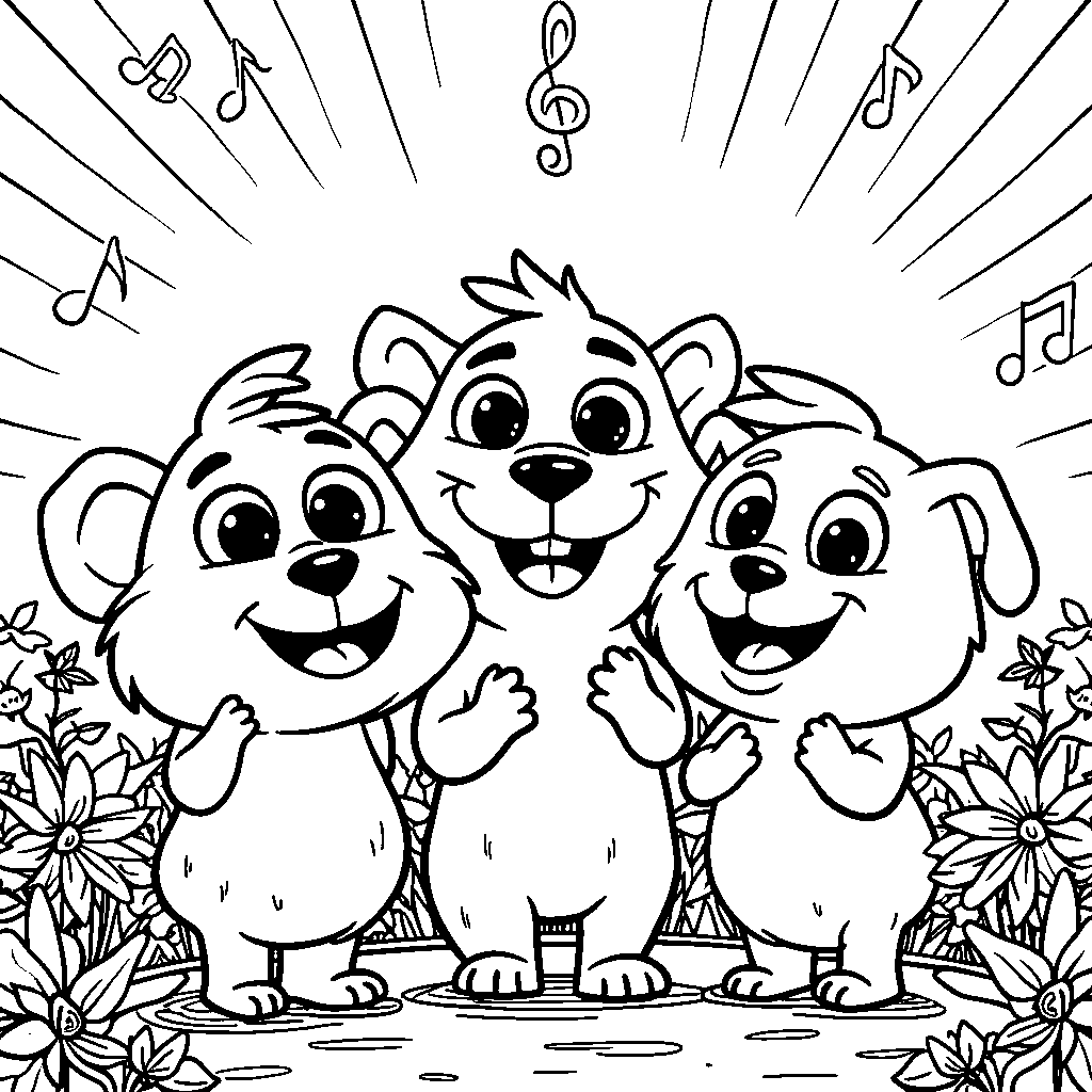 A group of animals from Sing 2 singing together in harmony