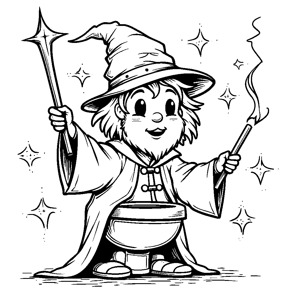 A skibidi toilet dressed as a wizard casting spells