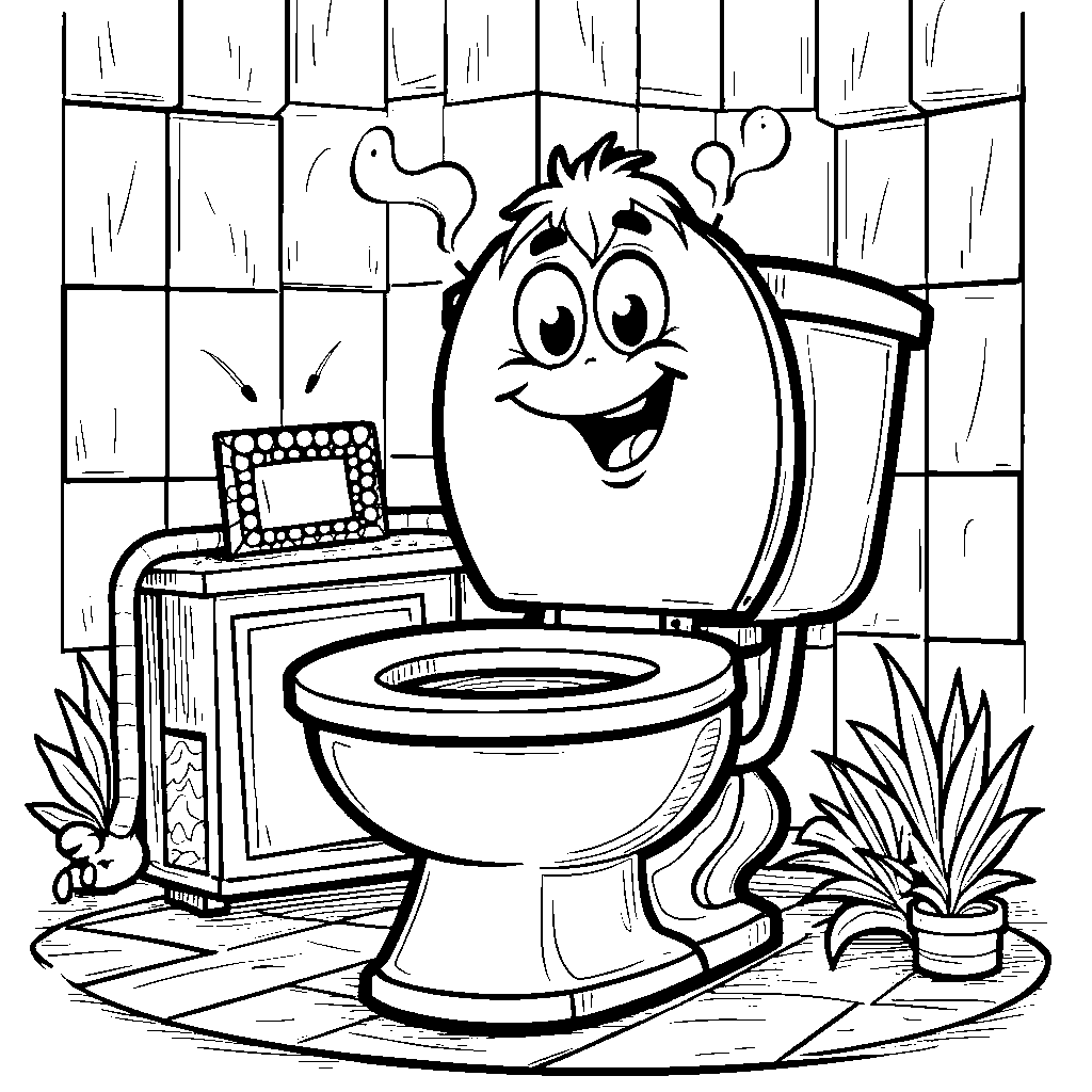 Skibidi toilet hosting a game show with funny challenges