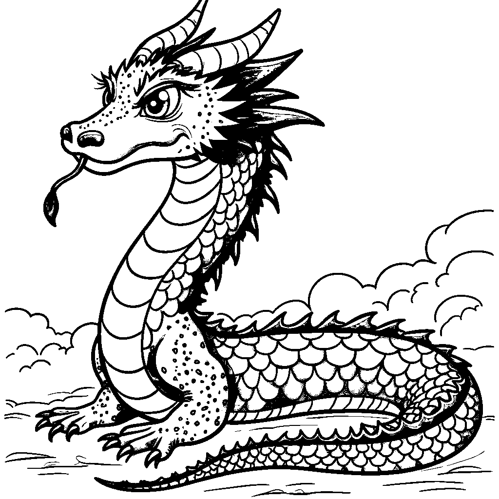 A snake disguised as a dragon with colorful scales