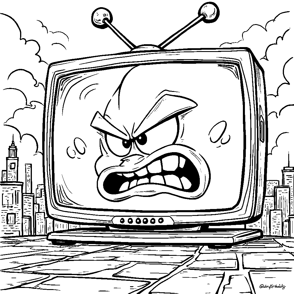 Dr. Eggman's face on a giant TV screen with an angry expression