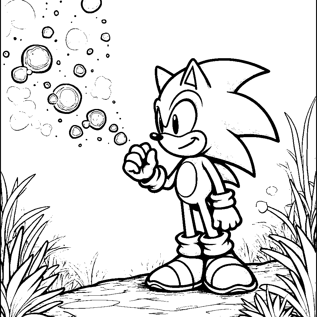 Sonic blowing bubbles