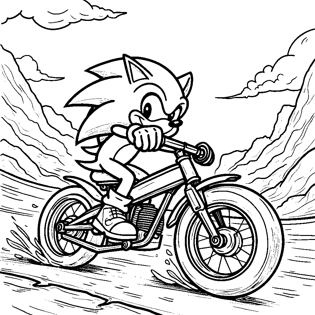 Sonic riding a bike