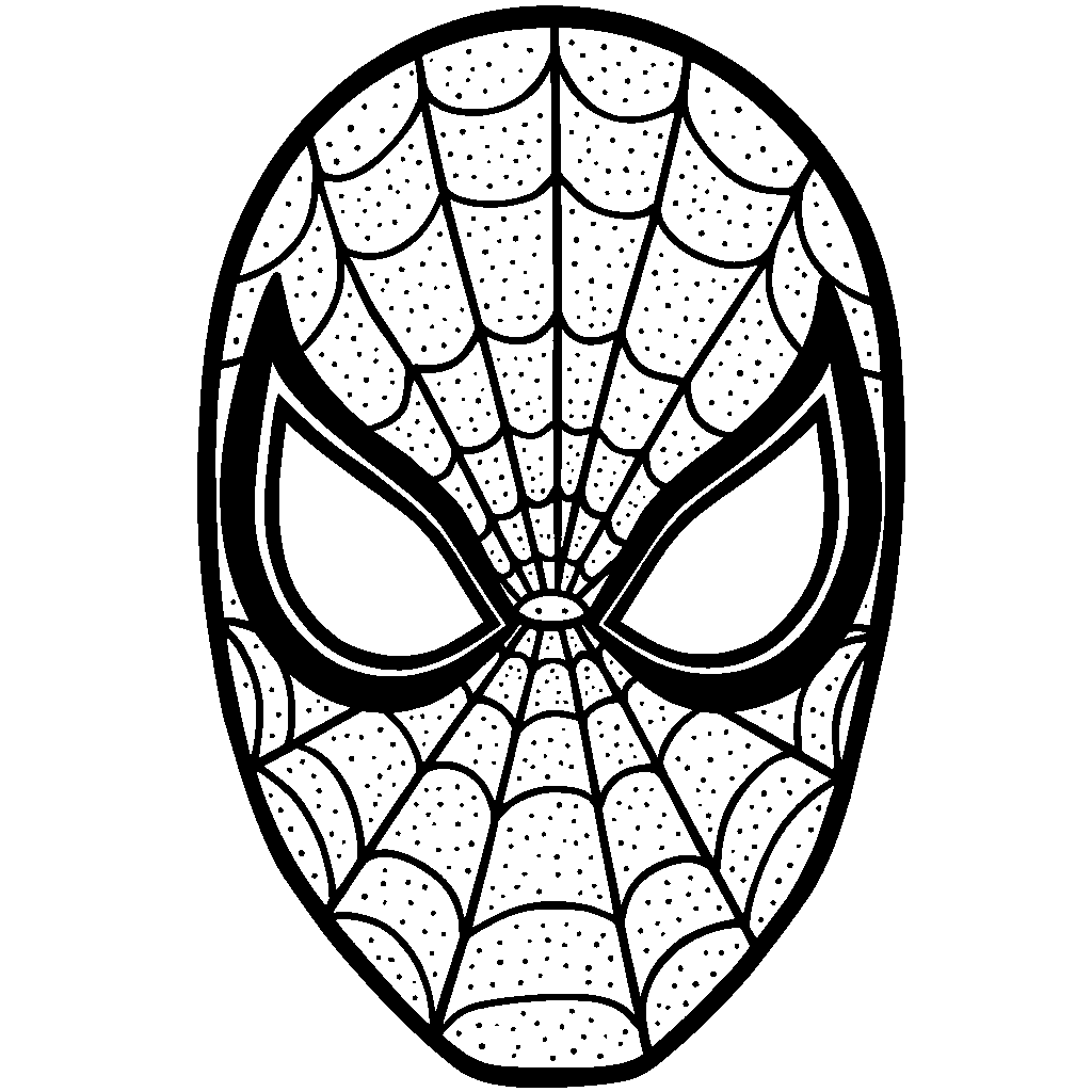 Spiderman's mask with a fun, colorful pattern