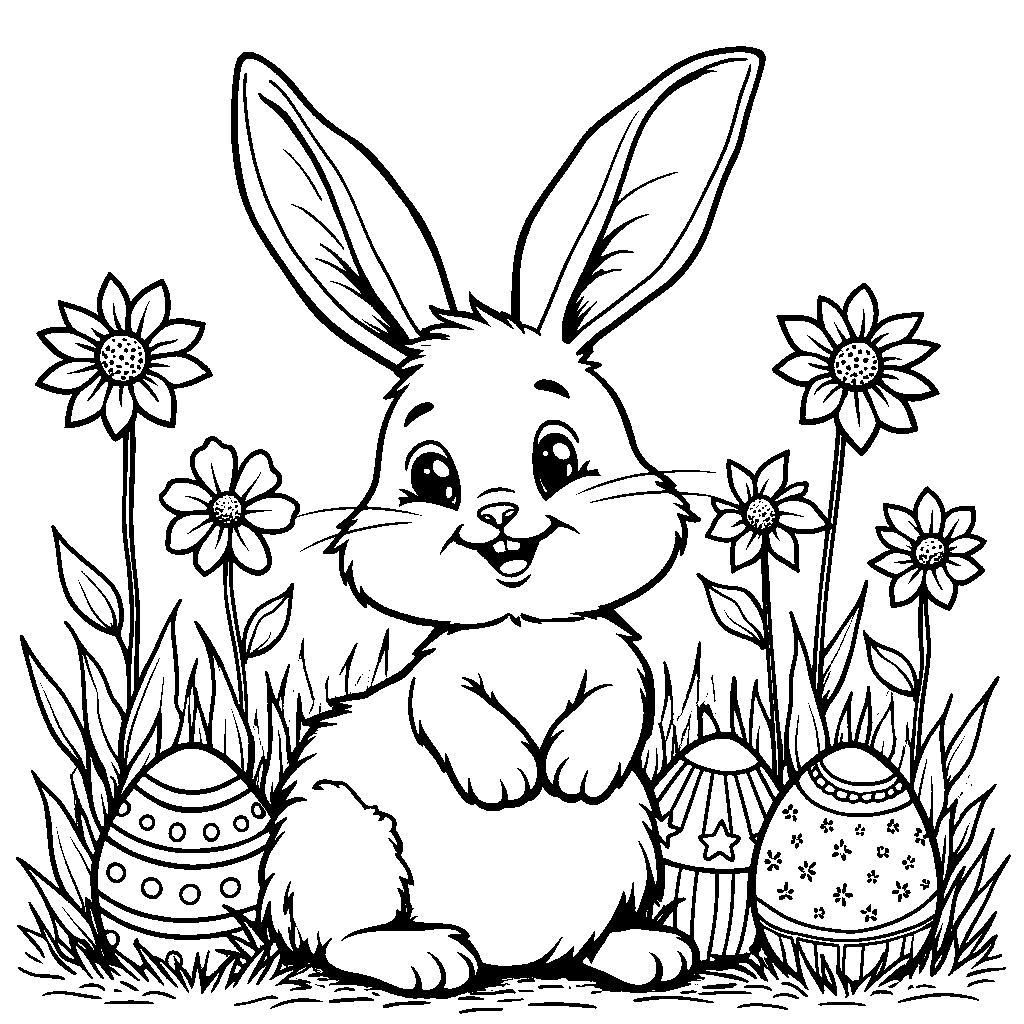 A spring-themed connect-the-dots, featuring a rabbit and eggs