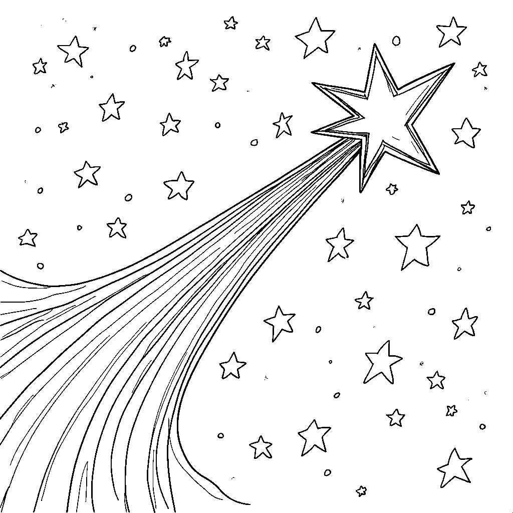 A shooting star leaving a shimmering trail across the sky