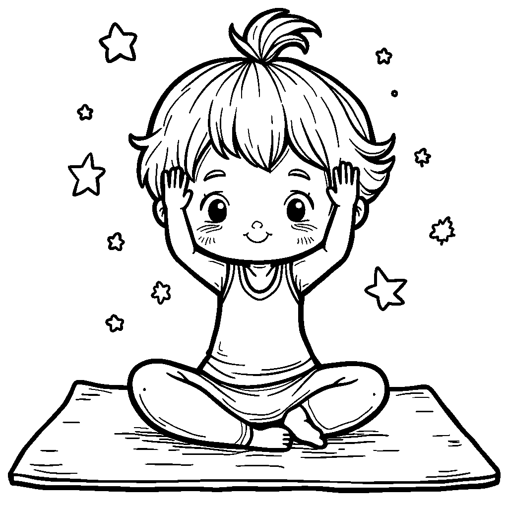 A star doing yoga poses on a soft yoga mat