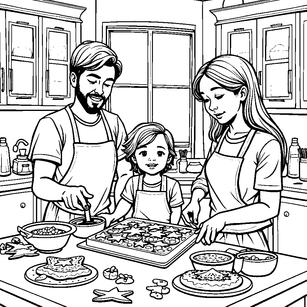 Star-shaped cookies being decorated at a baking party