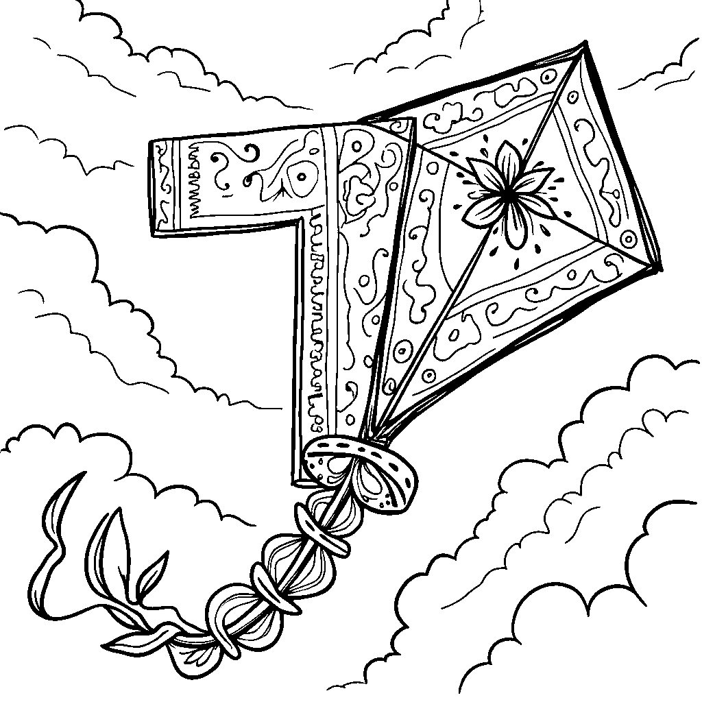 A kite shaped like the letter T flying in the wind