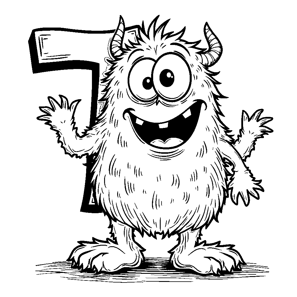 The letter T transformed into a friendly monster with funny features